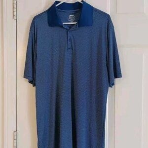 Slazenger Golf Polo Shirt Men's Size XL Blue Striped Short Sleeve Polyester